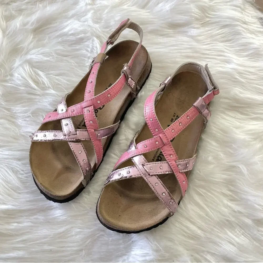 Betula By Birkenstock | Womens Pink & Purple Metallic Rhinestone Sandals Strappy